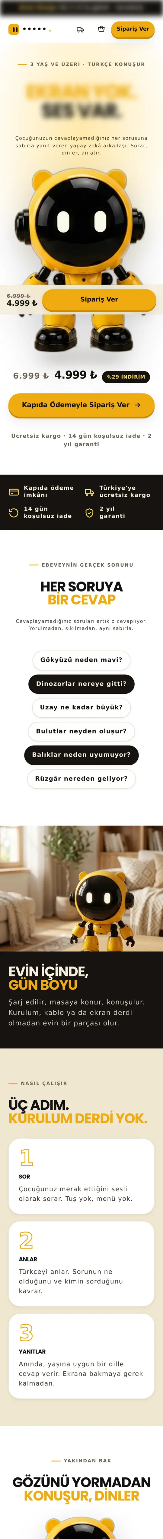 Marka A mobil sitesinin ekran kaydı; marka ve ürün gizlendi