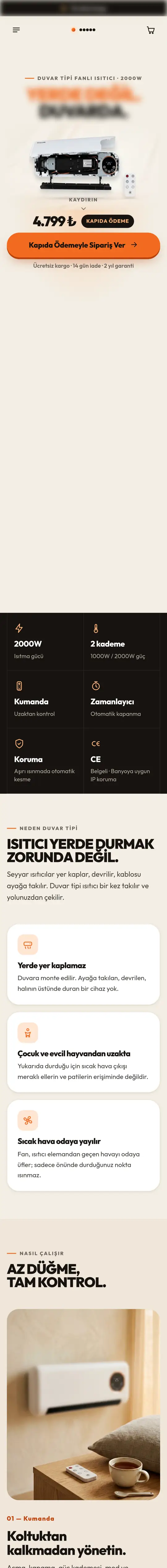 Marka C mobil sitesinin ekran kaydı; marka ve ürün gizlendi